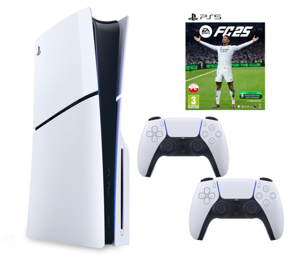 Sony PlayStation 5 Slim+ DualSense White + EA SPORTS FC 25 - 1278369 - zdjęcie